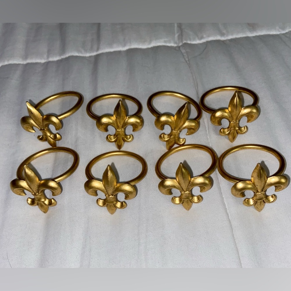 Gold Fleur de lis Napkin Rings
